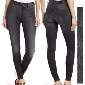 G-STAR Shape High Rise Super Skinny Mid Rise Jean in Washed Black 25